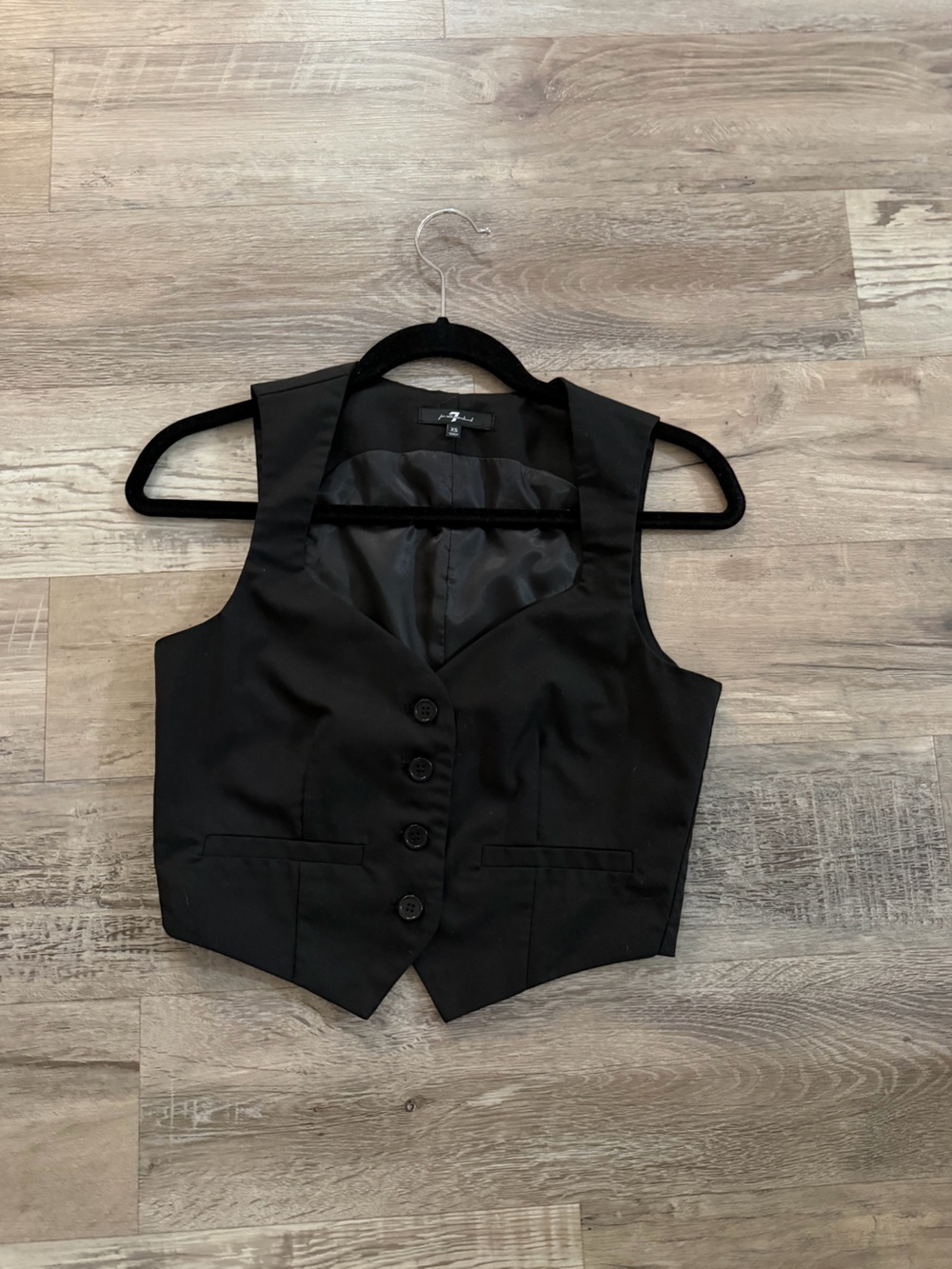 7 For All Mankind Black Sleeveless Tailored Vest xs